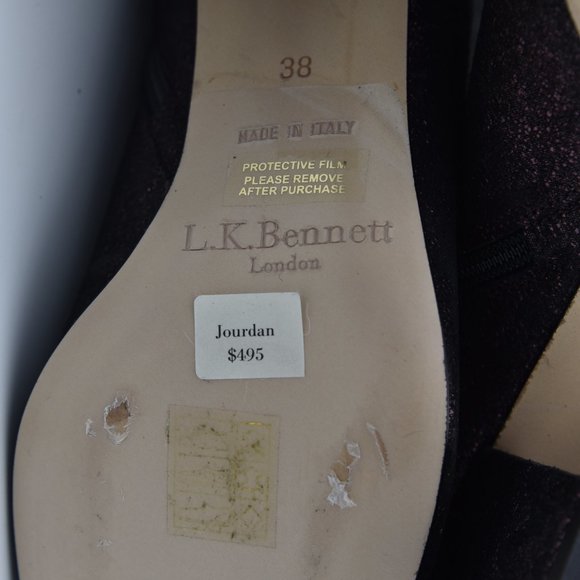 L.K. Bennett London Jourdan Sparkly Purple 'Loganberry' Block Heel Ankle Booties - Picture 14 of 16